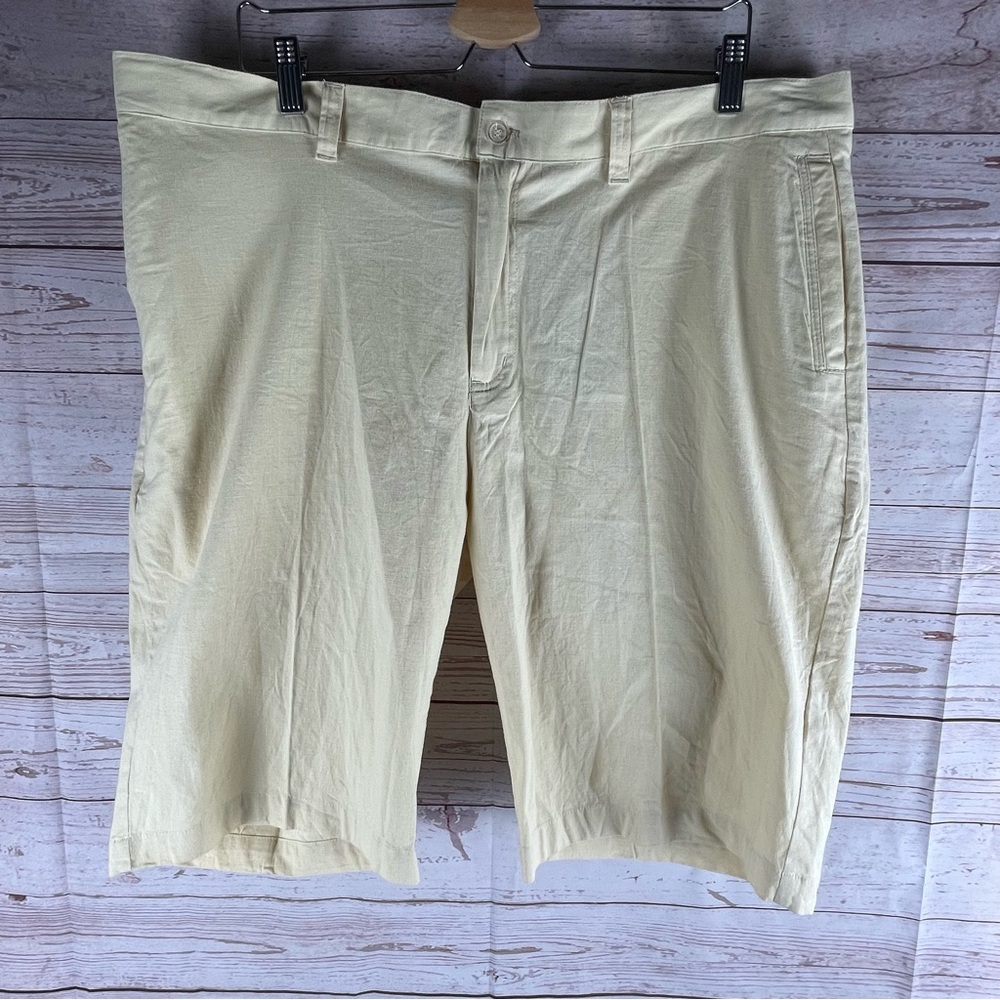 Bohio Mens Shorts Yellow Cotton Bermuda Pockets Size 40 NEW NWT
